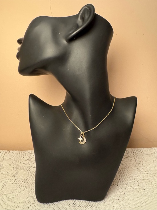 Adina Eden Jewelry - Adina Eden Gold Moon & Star Pendant Necklace